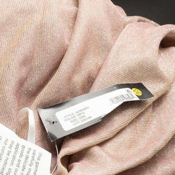 Betsy & Adam - Petite "Gracie" Galaxy Knit Glitter Draped Gown - Picture 12 of 12